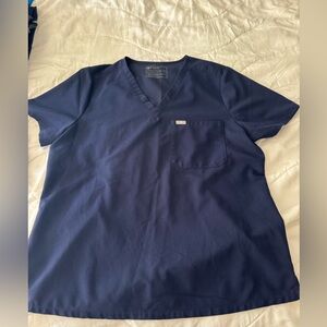 Figs Catarina One Pocket Scrub Top - Navy